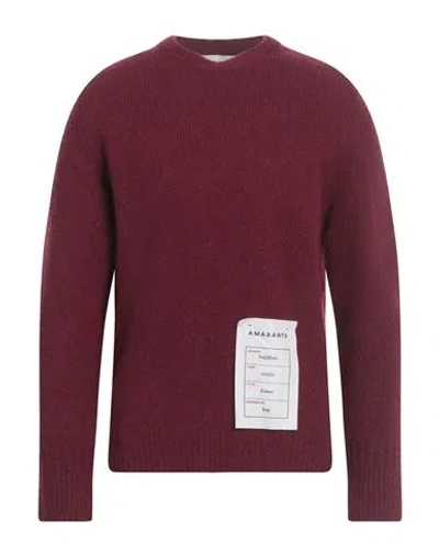 Amaranto Man Sweater Burgundy Size Xxl Wool, Cashmere, Nylon