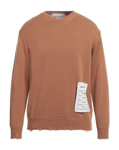Amaranto Man Sweater Camel Size Xl Cashmere In Beige