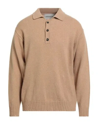 Amaranto Man Sweater Camel Size Xl Wool, Cashmere In Brown