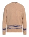 Amaranto Man Sweater Camel Size Xl Wool, Cashmere In Beige