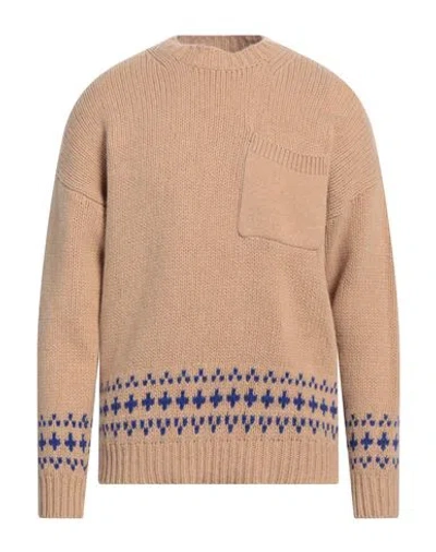 Amaranto Man Sweater Camel Size Xl Wool, Cashmere In Beige
