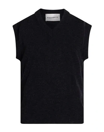 Amaranto Man Sweater Charcoal Size S Alpaca Wool, Polyamide, Cashmere, Wool, Elastane In Gray