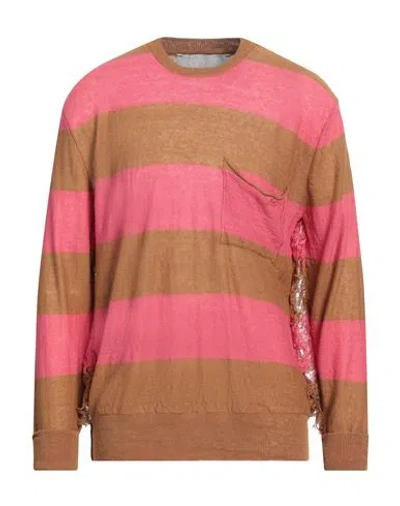 Amaranto Man Sweater Coral Size Xl Hemp In Red