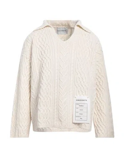Amaranto Man Sweater Cream Size L Wool, Cashmere In White