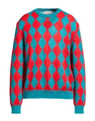 Amaranto Man Sweater Deep Teal Size S Mohair Wool, Polyester, Wool In Multi