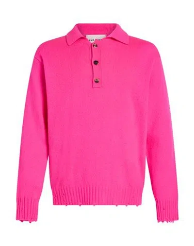 Amaranto Man Sweater Fuchsia Size Xl Wool, Cashmere In Pink