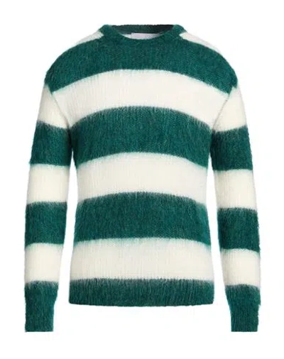 Amaranto Man Sweater Green Size L Mohair Wool, Polyamide, Wool