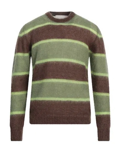 Amaranto Man Sweater Green Size Xxl Mohair Wool, Polyamide, Wool