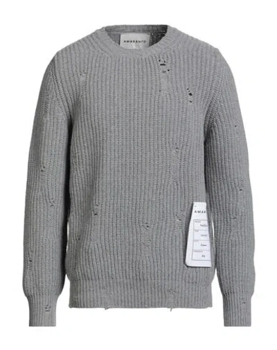 Amaranto Man Sweater Grey Size L Wool, Polyamide In Gray