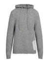 Amaranto Knitted Wool Sweater With Hood In Grey