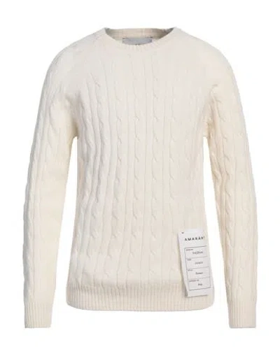 Amaranto Man Sweater Ivory Size Xl Wool, Cashmere
