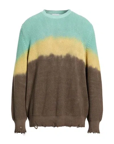 Amaranto Man Sweater Light Green Size Xxl Cotton In Multi