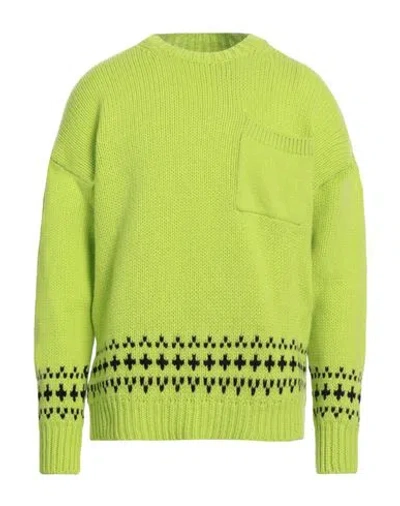 Amaranto Man Sweater Lime Green Size Xl Wool, Cashmere