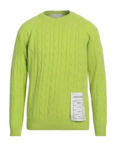 Amaranto Man Sweater Lime Green Size Xl Wool, Cashmere