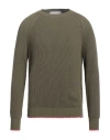 Amaranto Man Sweater Military Green Size L Cotton In Green