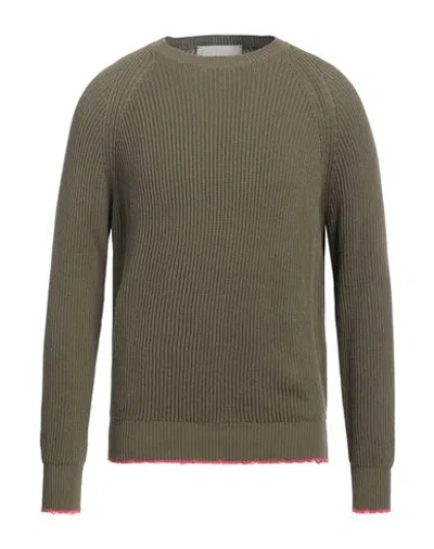 Amaranto Man Sweater Military Green Size L Cotton