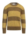 Amaranto Man Sweater Military Green Size M Mohair Wool, Polyamide, Wool In Brown