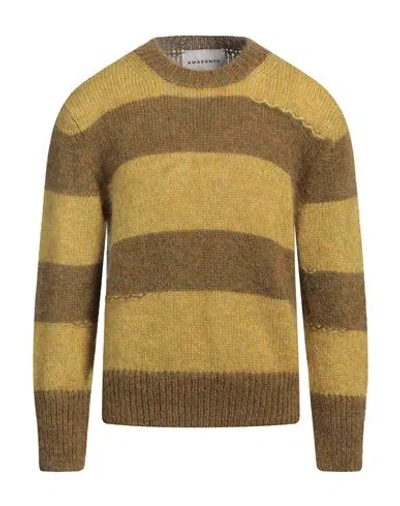 Amaranto Man Sweater Military Green Size M Mohair Wool, Polyamide, Wool In Brown