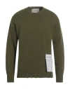 Amaranto Man Sweater Military Green Size M Wool, Cashmere