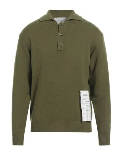 Amaranto Man Sweater Military Green Size Xl Wool, Cashmere