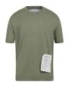 Amaranto Man Sweater Military Green Size Xl Linen, Cotton In Green