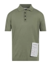 Amaranto Man Sweater Military Green Size Xxl Linen, Cotton