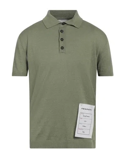 Amaranto Man Sweater Military Green Size Xxl Linen, Cotton