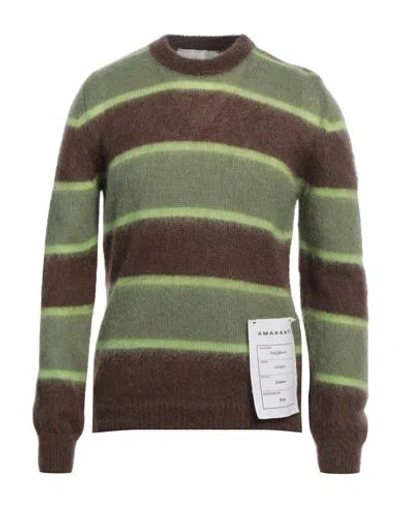Amaranto Man Sweater Military Green Size Xxl Mohair Wool, Polyamide, Wool