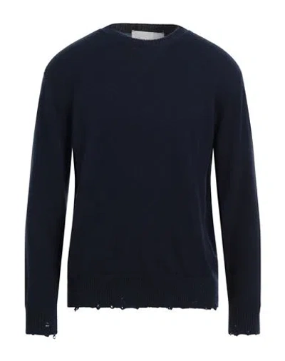 Amaranto Man Sweater Navy Blue Size M Cashmere