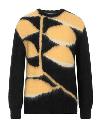 Amaranto Man Sweater Ocher Size S Mohair Wool, Polyamide, Wool In Yellow
