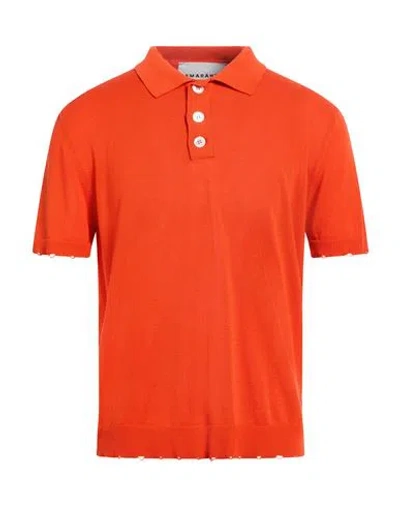 Amaranto Man Sweater Orange Size M Cotton