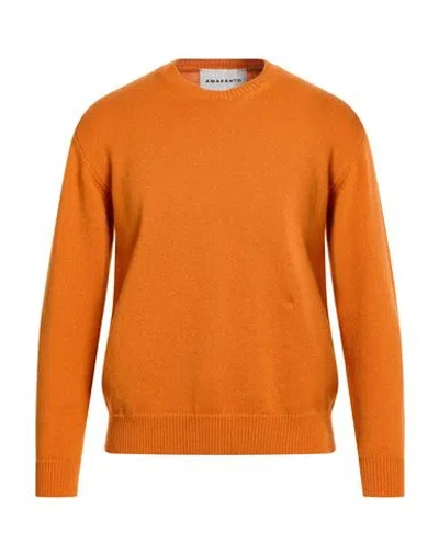 Amaranto Man Sweater Orange Size S Cashmere