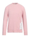 Amaranto Man Sweater Pink Size L Cotton, Polyamide, Elastane