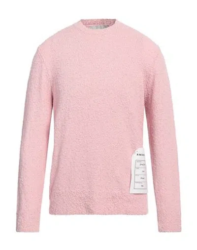 Amaranto Man Sweater Pink Size L Cotton, Polyamide, Elastane