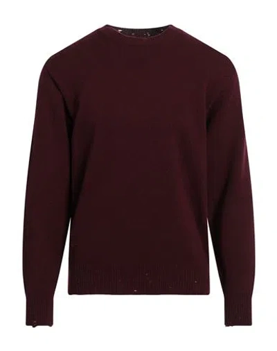 Amaranto Man Sweater Plum Size L Wool, Cashmere