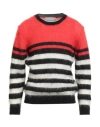 Amaranto Man Sweater Red Size M Mohair Wool, Polyamide, Wool