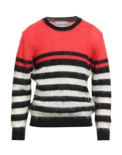 Amaranto Man Sweater Red Size M Mohair Wool, Polyamide, Wool
