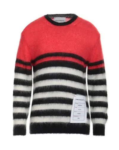 Amaranto Man Sweater Red Size Xxl Mohair Wool, Polyamide, Wool