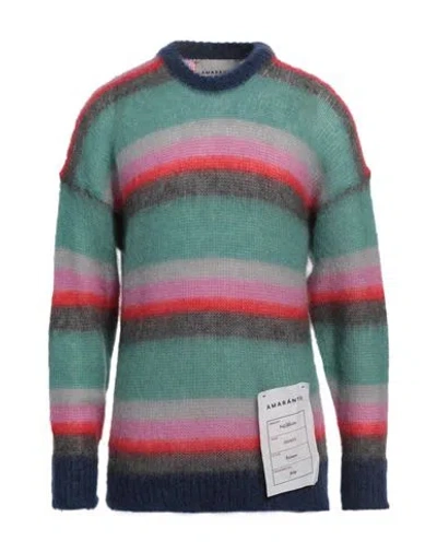 Amaranto Man Sweater Sage Green Size Xl Mohair Wool, Polyamide, Wool In Multi