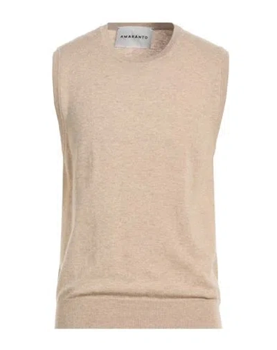 Amaranto Man Sweater Sand Size L Wool In Neutral
