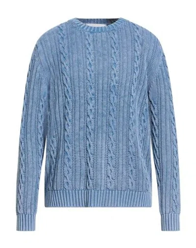 Amaranto Man Sweater Slate Blue Size Xxl Cotton