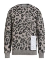 Amaranto Man Sweater Taupe Size M Wool, Cashmere, Mohair Wool, Polyamide In Gray