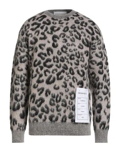 Amaranto Man Sweater Taupe Size M Wool, Cashmere, Mohair Wool, Polyamide In Gray