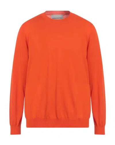 Amaranto Man Sweater Tomato Red Size Xl Cotton