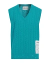 Amaranto Man Sweater Turquoise Size L Wool, Cashmere In Blue