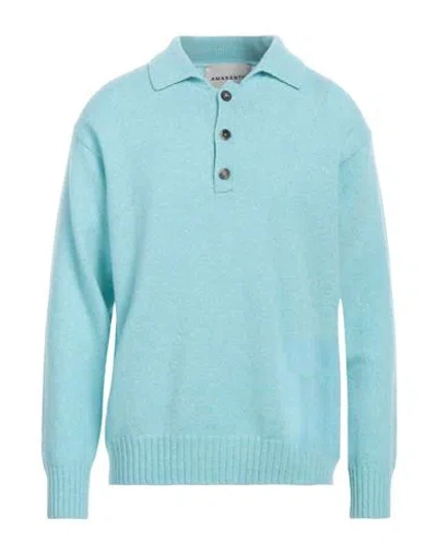 Amaranto Man Sweater Turquoise Size Xxl Wool, Cashmere In Blue