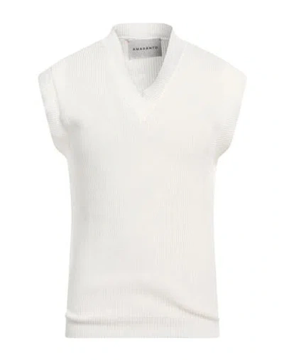 Amaranto Man Sweater White Size S Cotton