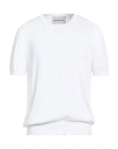 Amaranto Man Sweater White Size Xxl Cotton