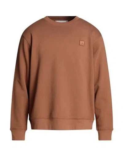 Amaranto Man Sweatshirt Tan Size M Cotton In Brown