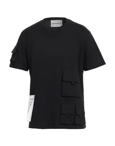 Amaranto Man T-shirt Black Size L Cotton, Elastane
